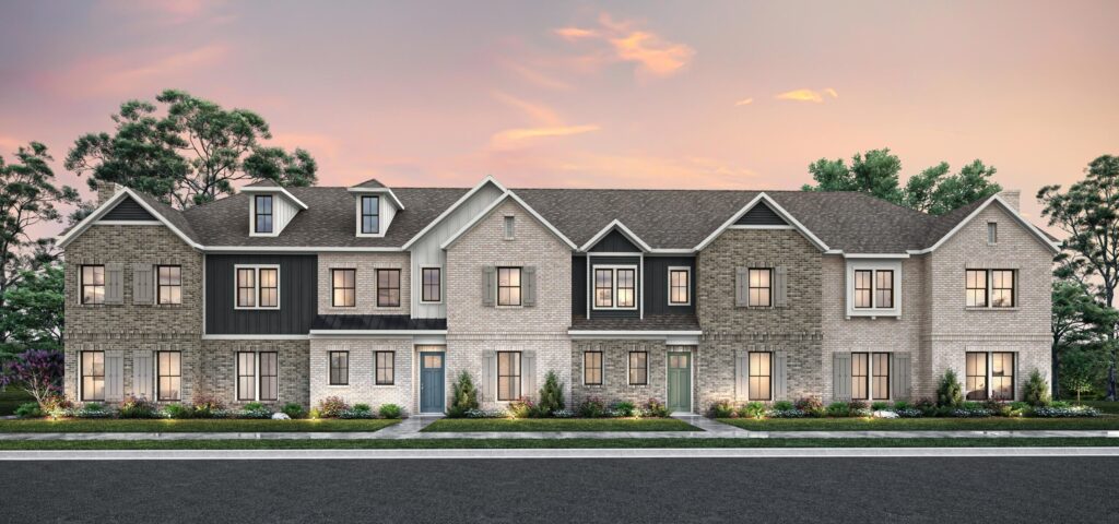 Rendering of planned townhomes in Holly Springs, North Carolina