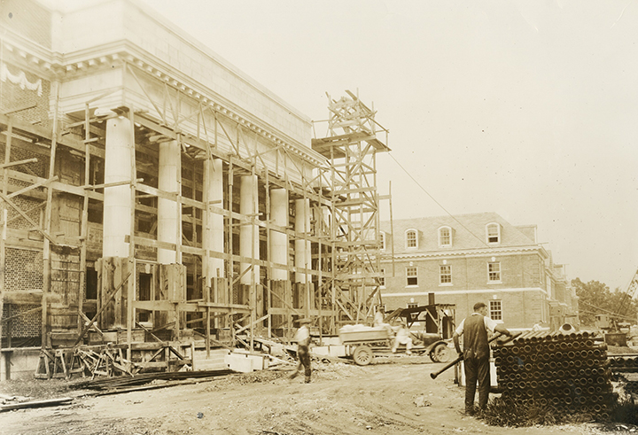 Lilly Library under construction in 1926. Image from University Archives.